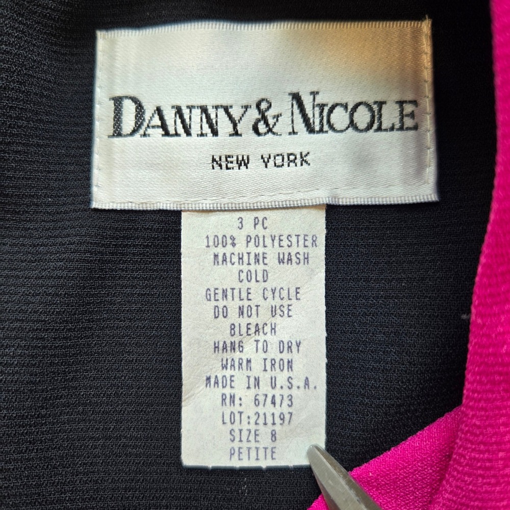 Vintage 90s Danny & Nicole New York Color Block 8P Dress Sleeveless Made‎ in USA - Picture 3 of 9